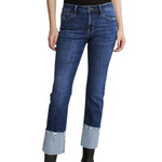 Mica Denim Mica MDP-T3613 Mid Rise Slim Straight Leg W/Cuffed Hem Jean