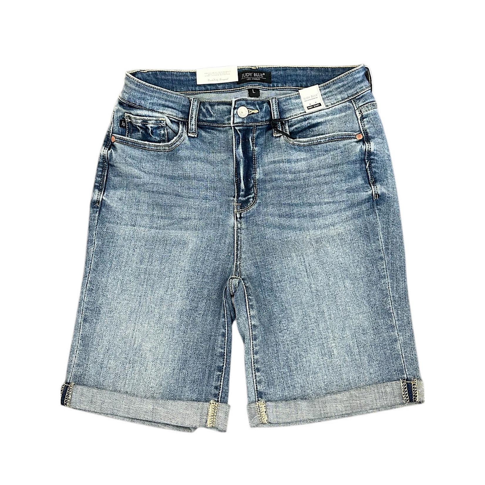 Judy Blue JB15226 Hi-Rise Cuffed Bermuda Shorts