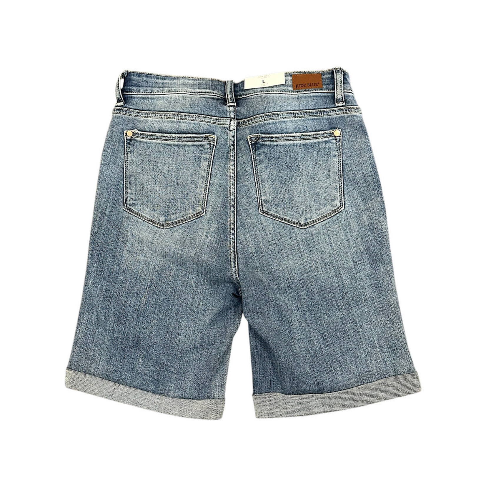 Judy Blue JB15226 Hi-Rise Cuffed Bermuda Shorts