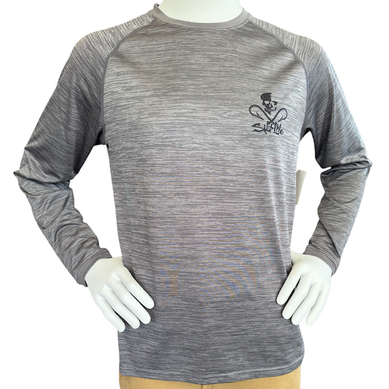 Salt Life Salt Life Grey Long Sleeve Shirt Size Medium-RF