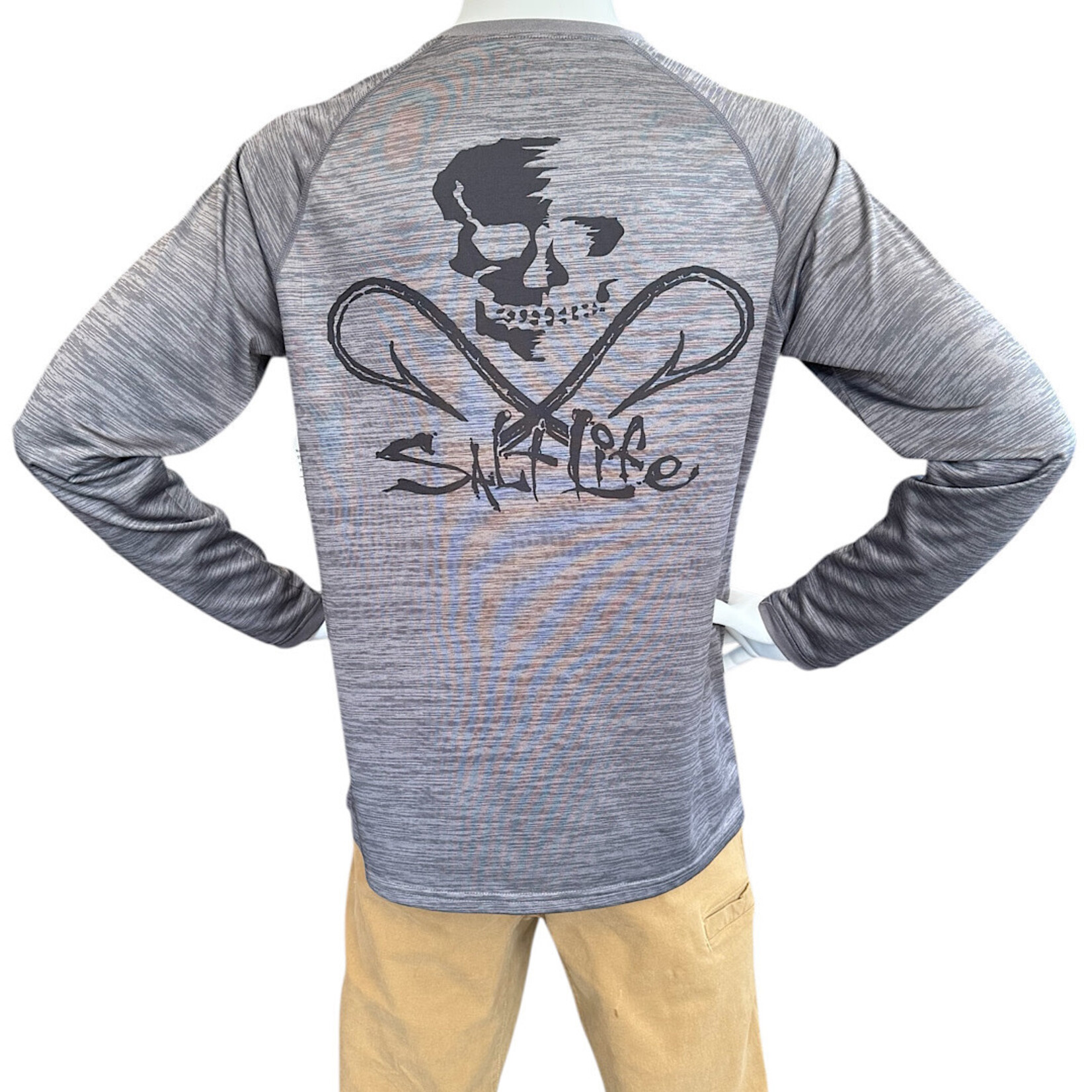 Salt Life Salt Life Grey Long Sleeve Shirt Size Medium-RF