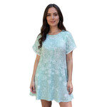 Sage Printed Cotton Gauze Tunic Dress