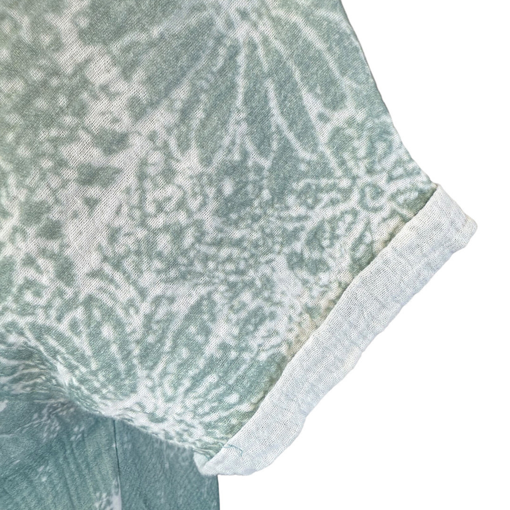 Sage Printed Cotton Gauze Tunic Dress