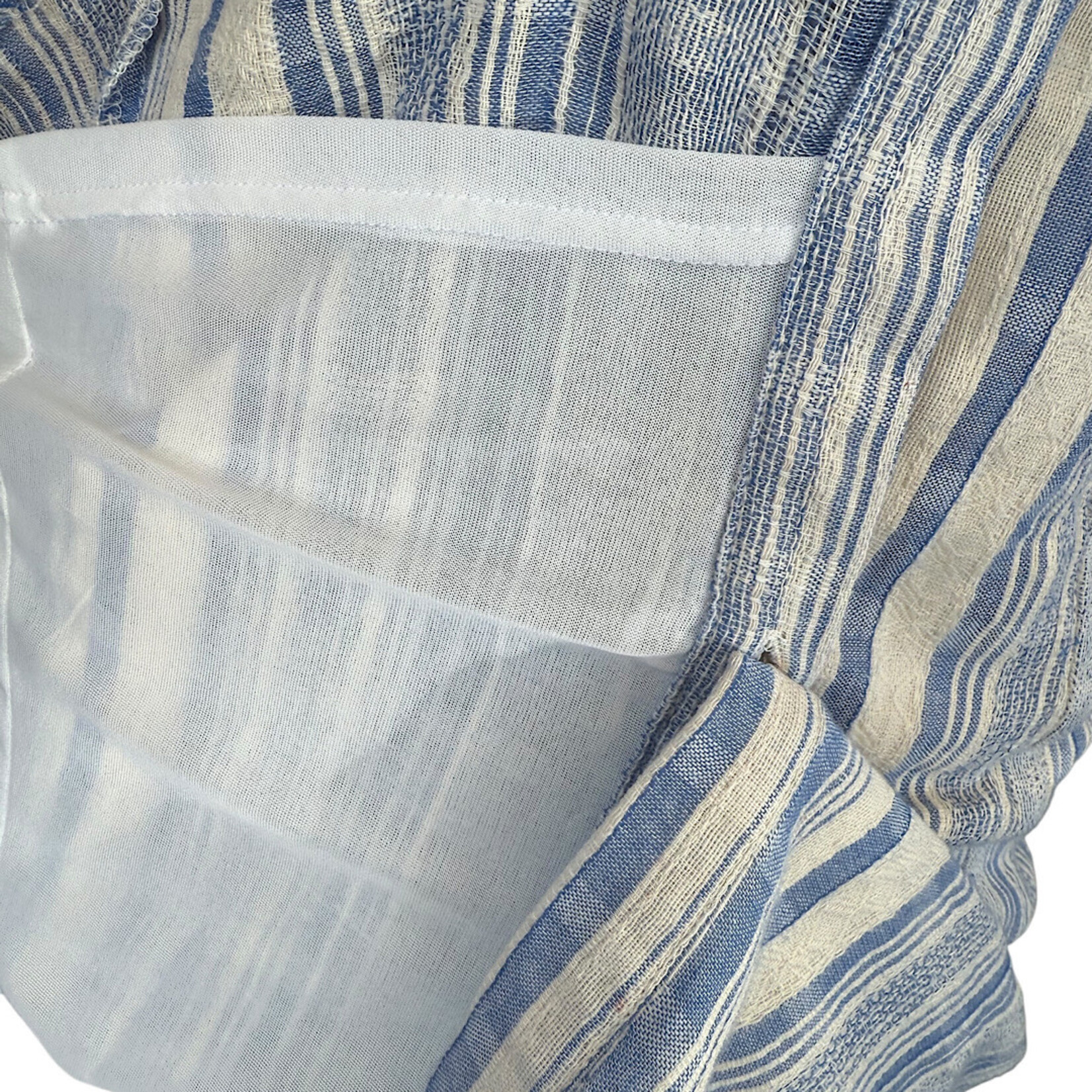 Blue Striped Sleeveless Button Down Dress