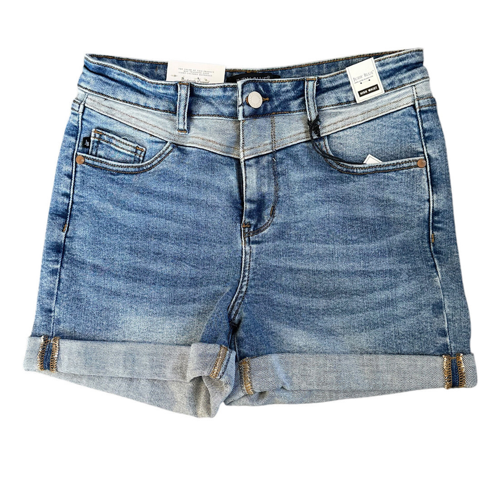 Judy Blue JB150143 Hi- Waisted 2-Tone Yoke Shorts