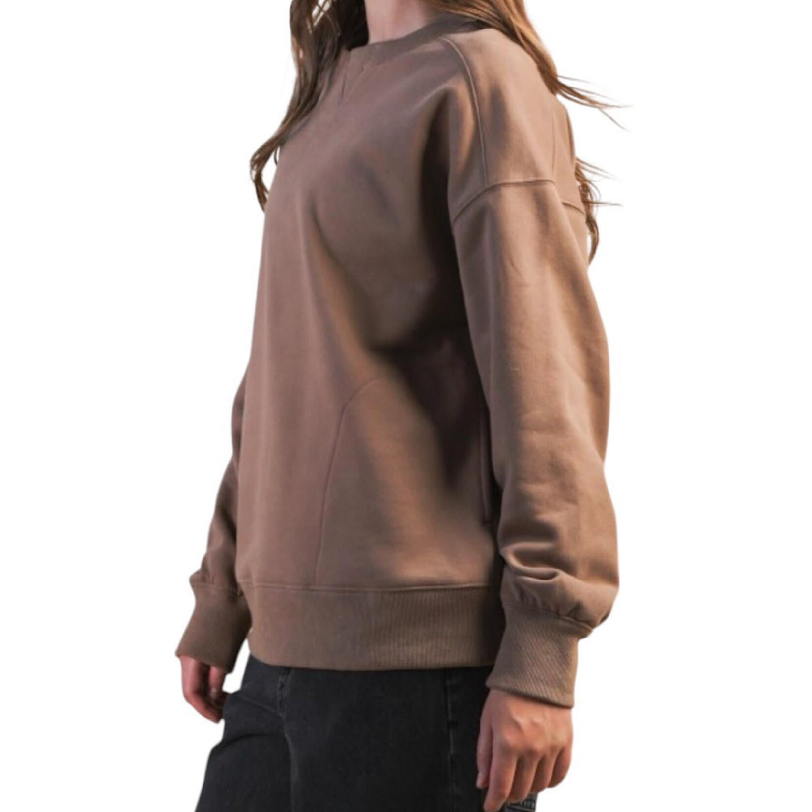 Mocha Sweatshirt with Side Pockets