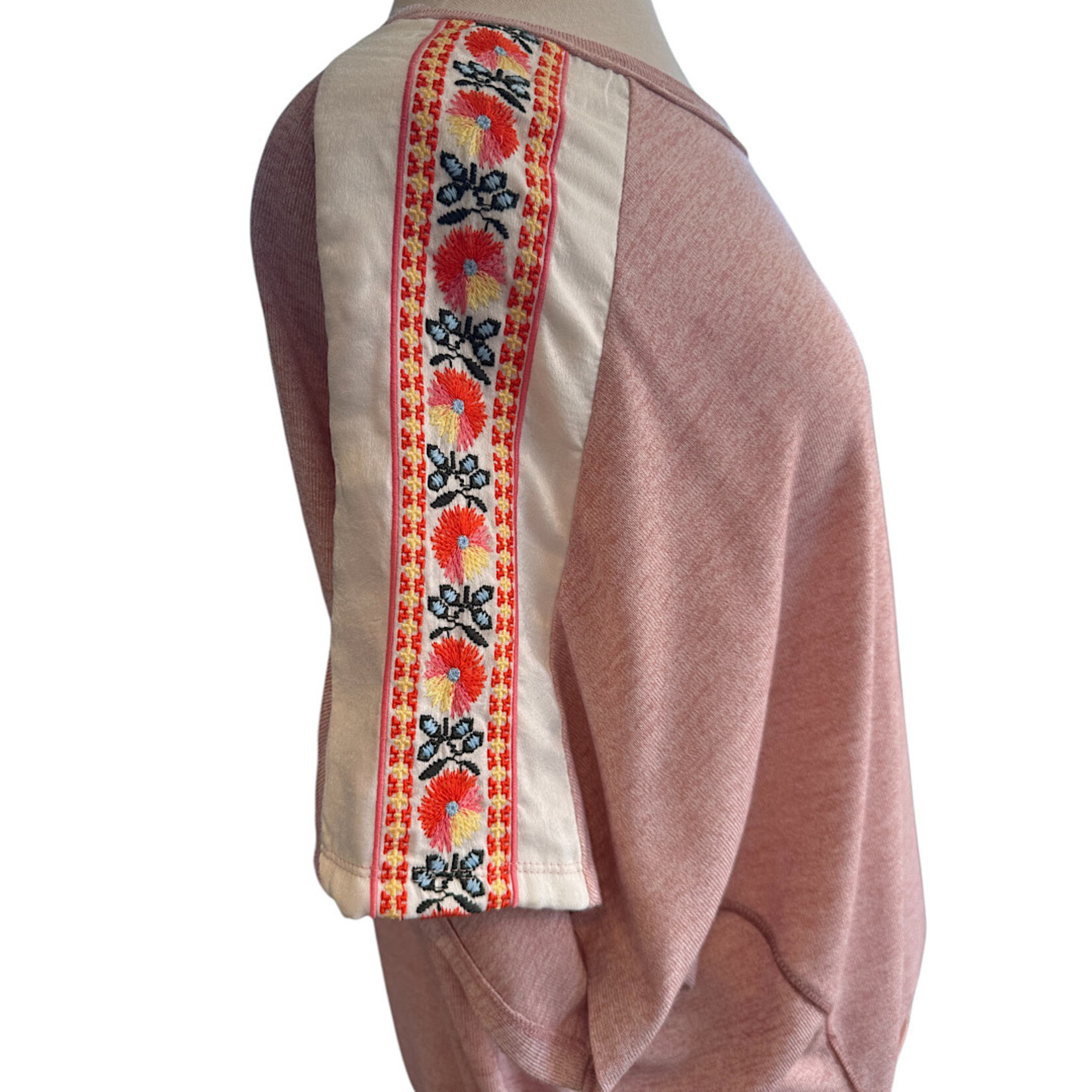 Plus Heather Pink Slub Knit Dolman Top