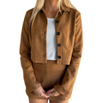 Camel Collared Jacket With Front Buttons
