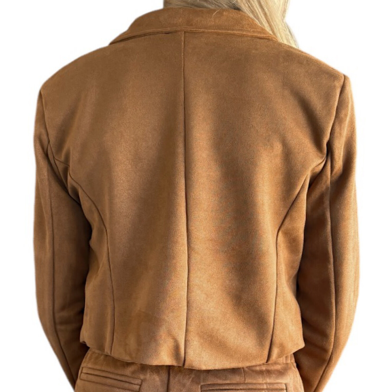 Camel Collared Jacket With Front Buttons