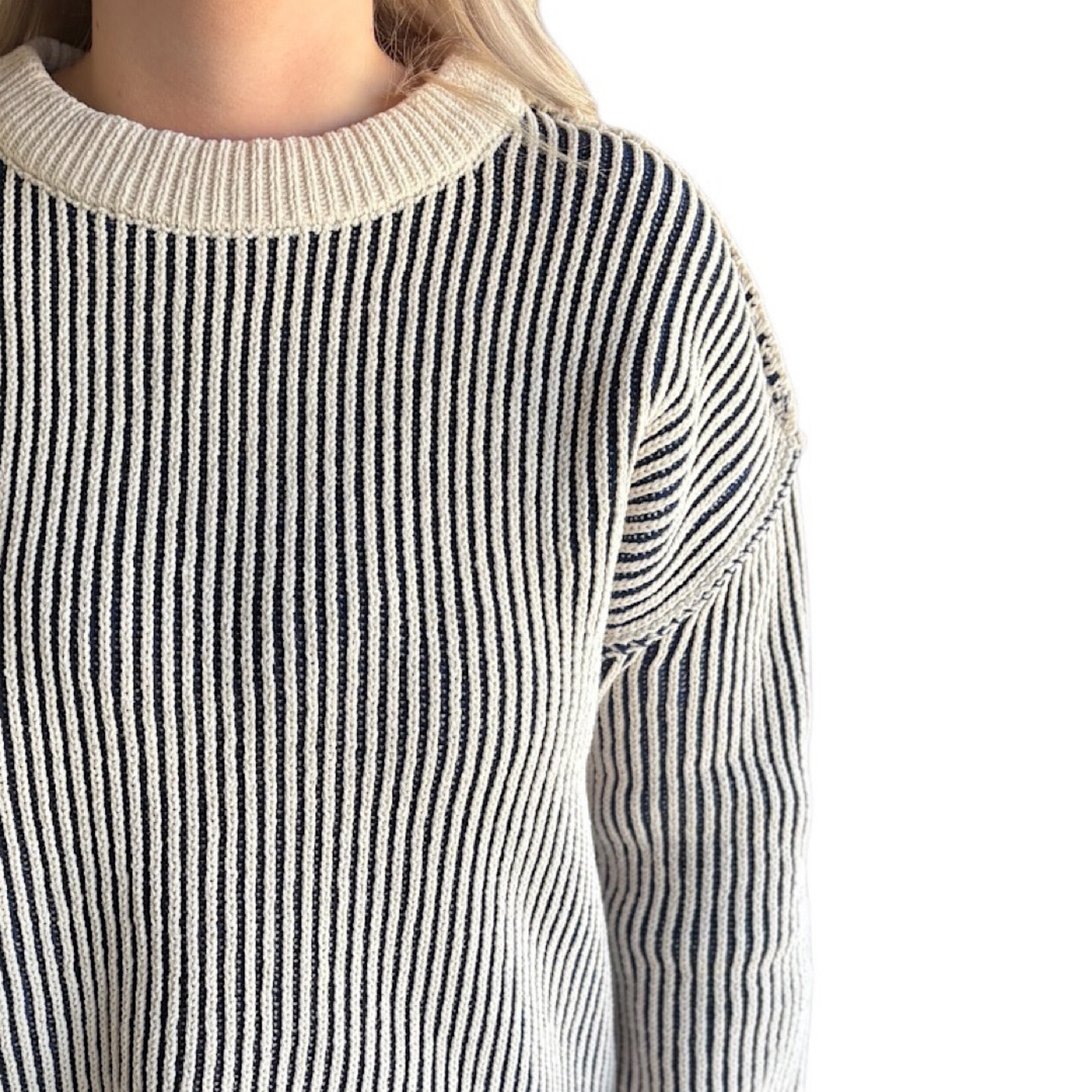 LT Navy Two Tone Crewneck Sweater