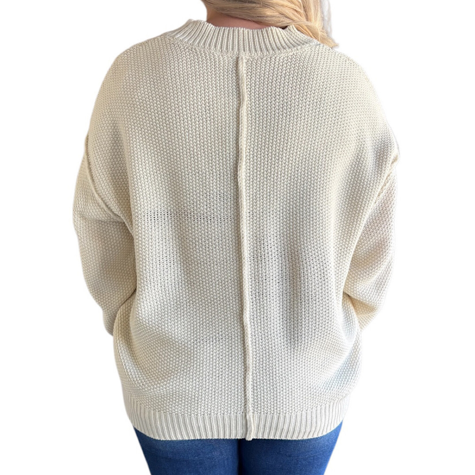 Cream Button Front Oversized Cardigan