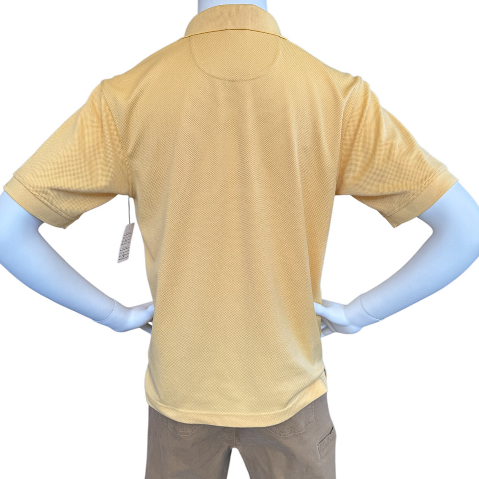 Yellow Short Sleeve Button Up Collared Shirt Size Small-RF