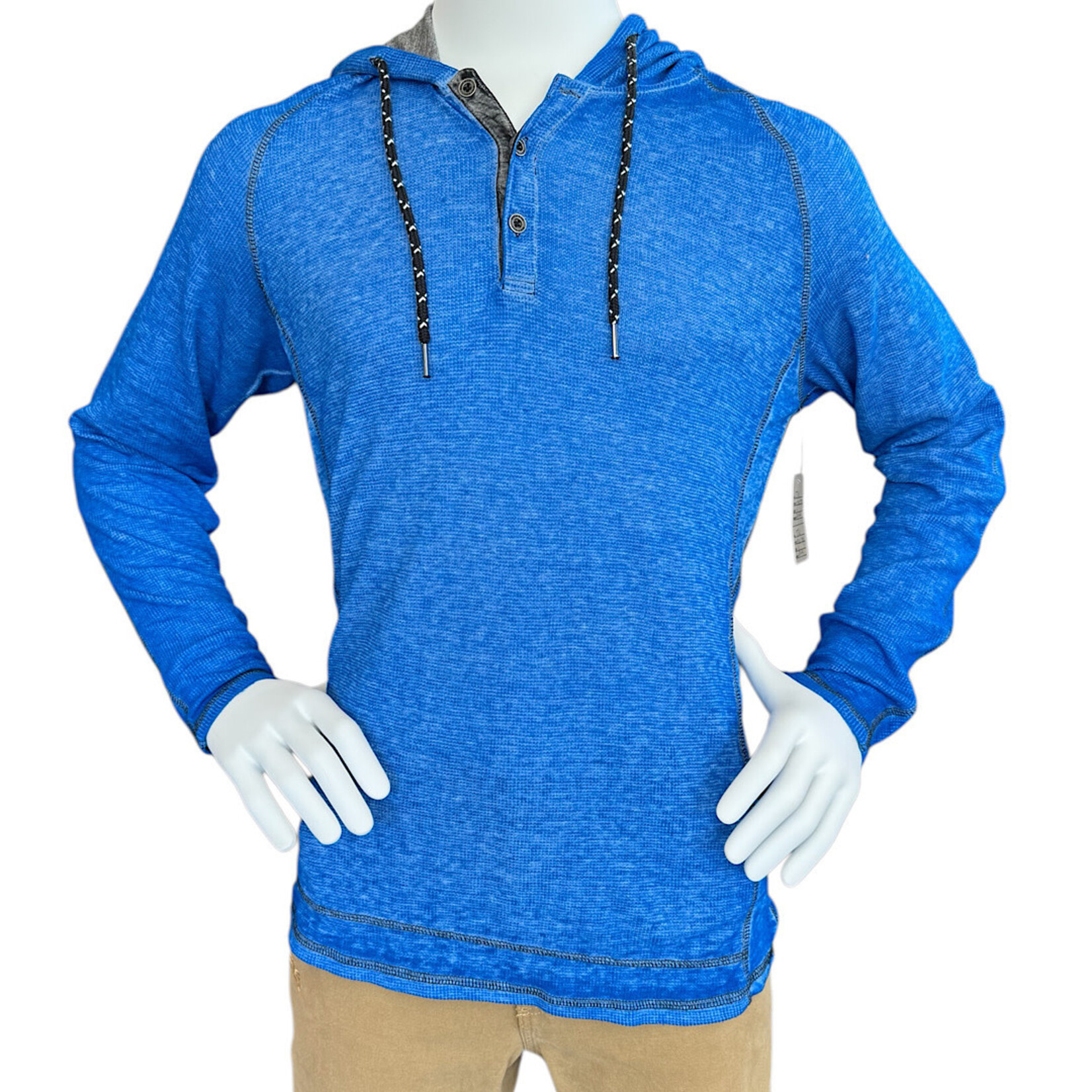 Blue Washed Button Front Pullover Size Medium-RF