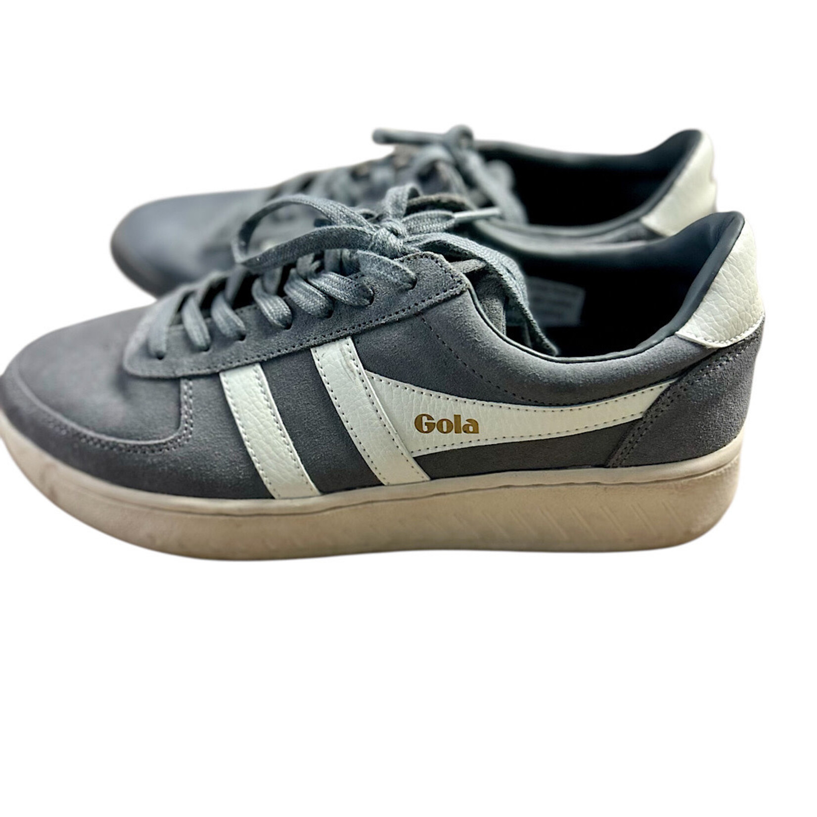 Dark Grey and Cream Striped Gola Sneakers Size 9-RF