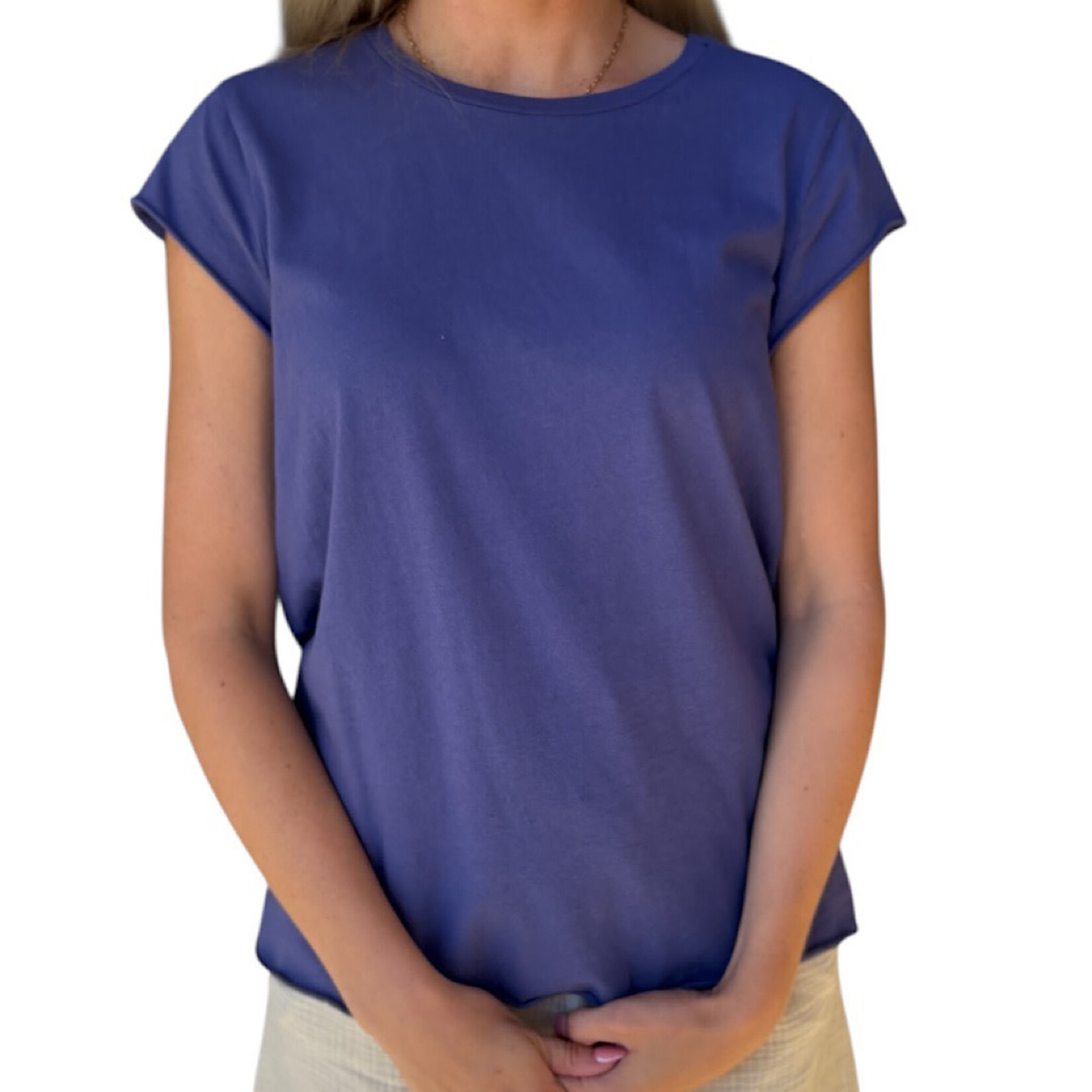Dusty Indigo Soft Cap Sleeve T-Shirt