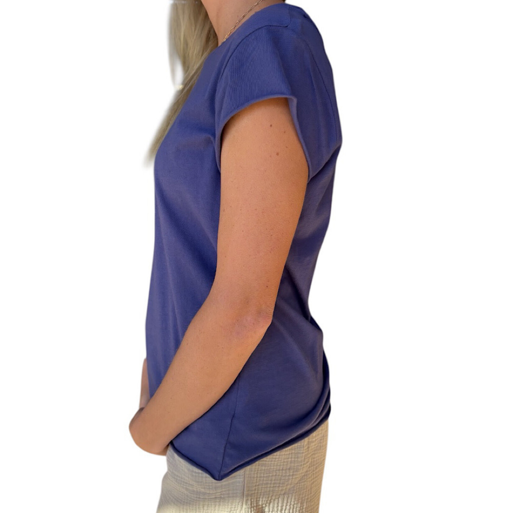 Dusty Indigo Soft Cap Sleeve T-Shirt