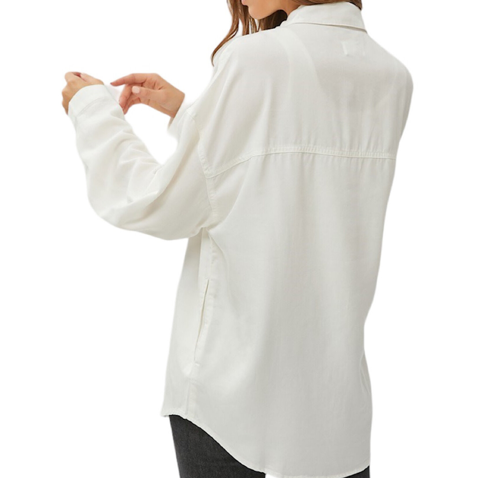 RISEN Cream Oversized Tencel Shirts RDJ9136