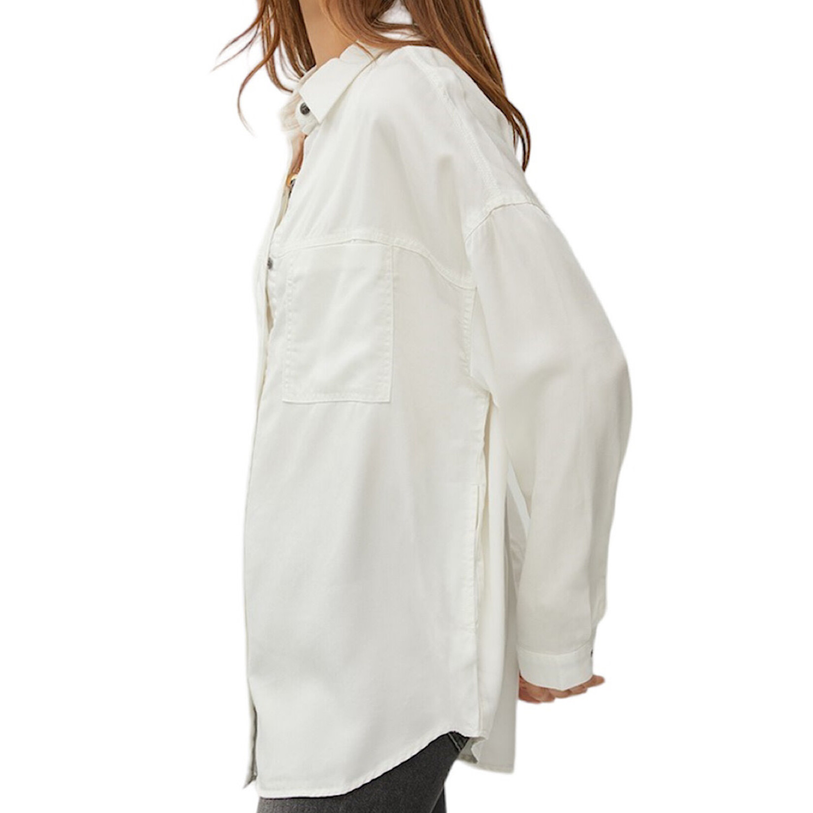 RISEN Cream Oversized Tencel Shirts RDJ9136