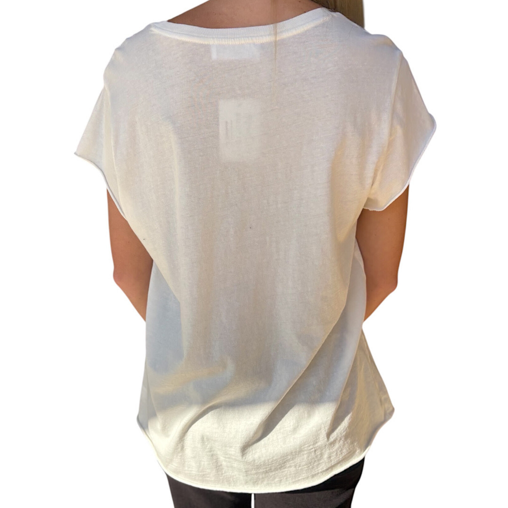 Off White Soft Cap Sleeve T-Shirt