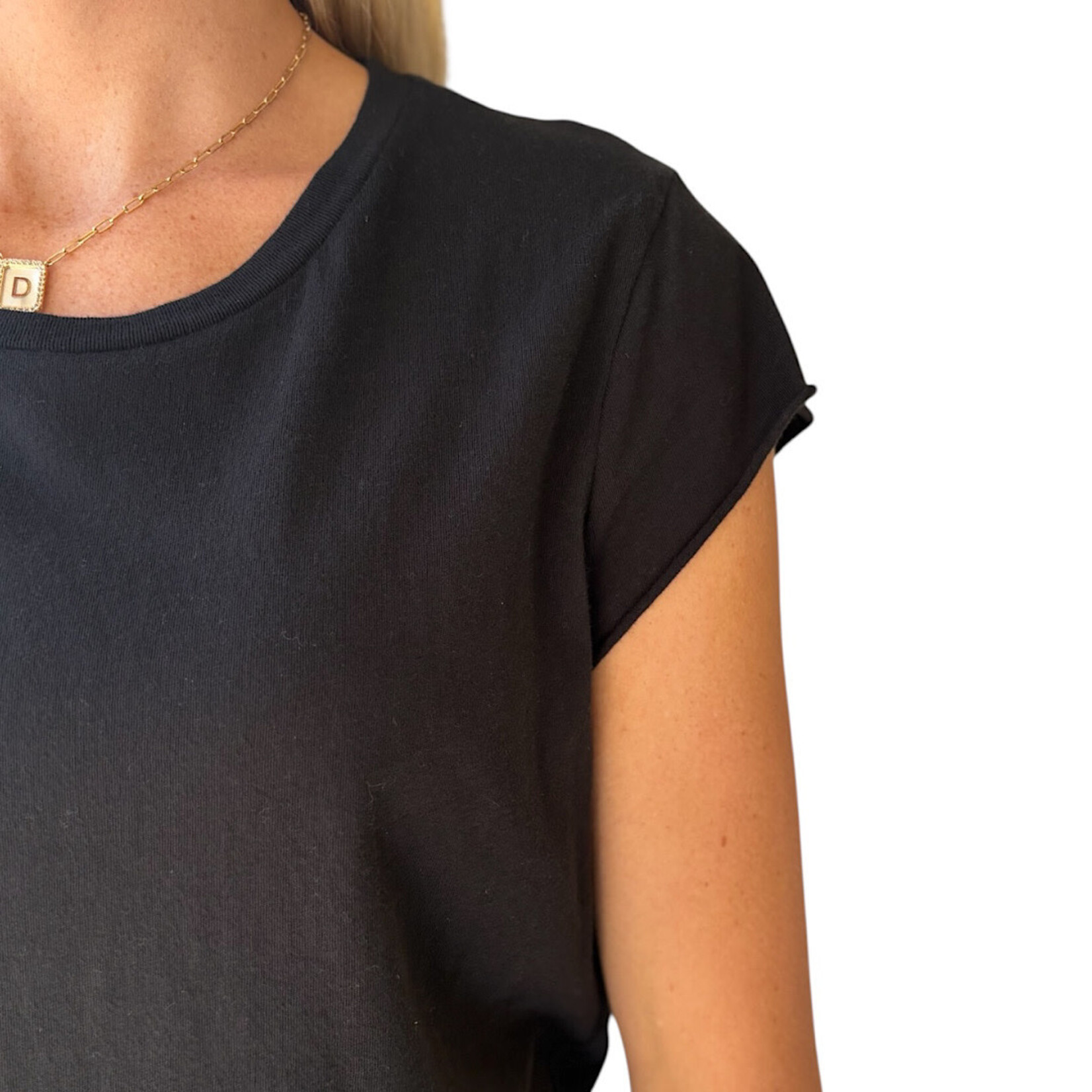 Black Soft Cap Sleeve T-Shirt