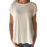 Off White Dolman Sleeve Top with Round Neck