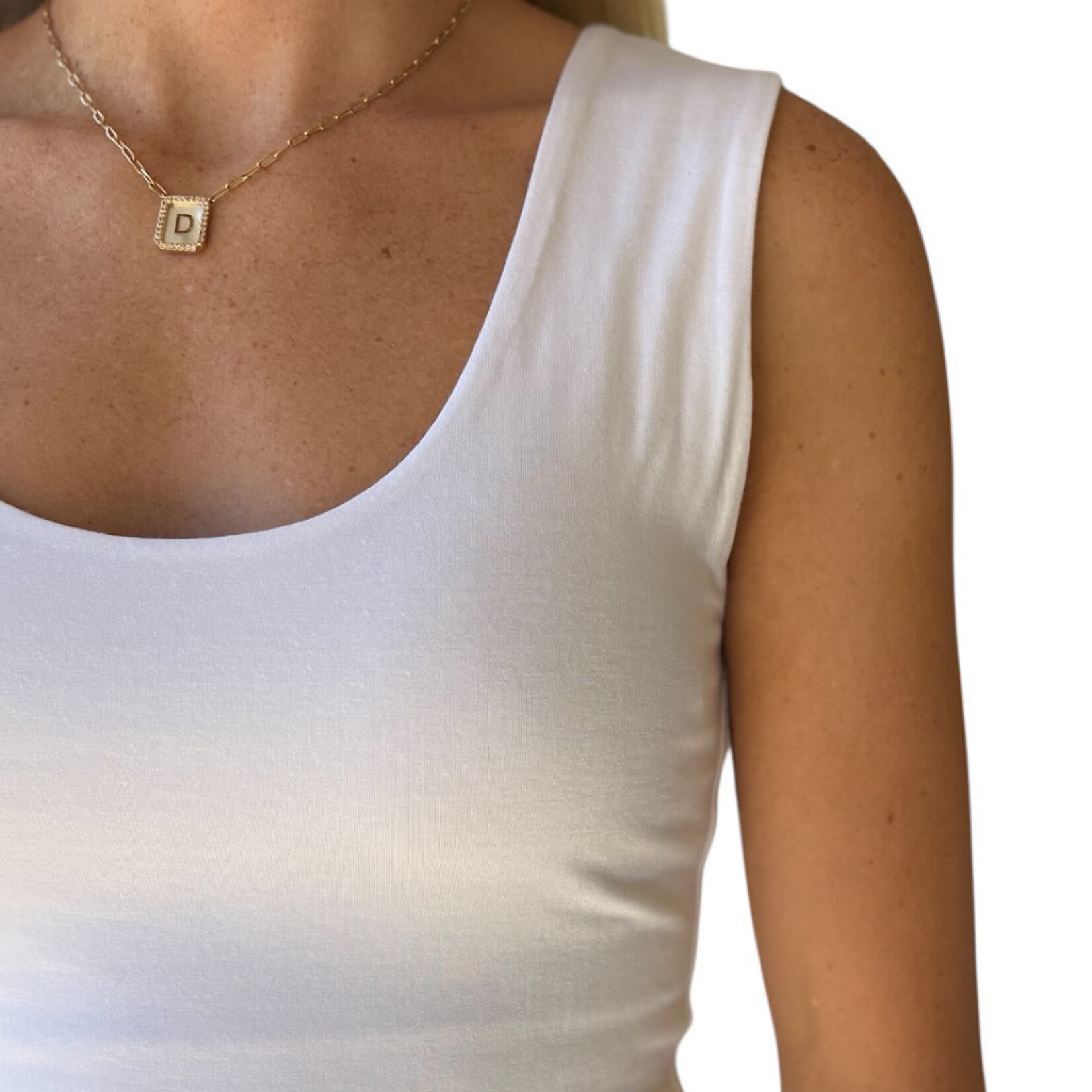 White Double Layered Cropped Tank