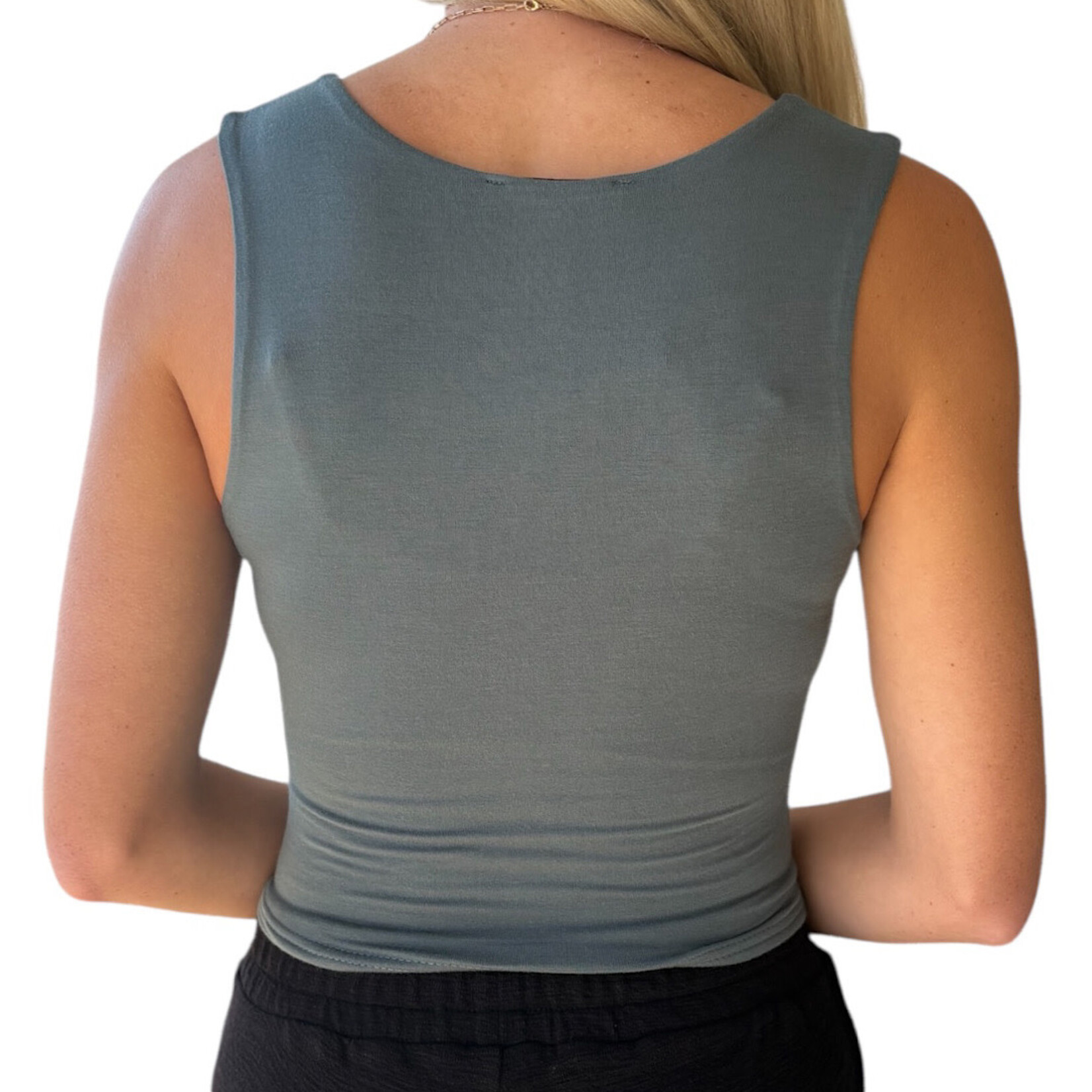 Ash Jade Double Layered Cropped Tank