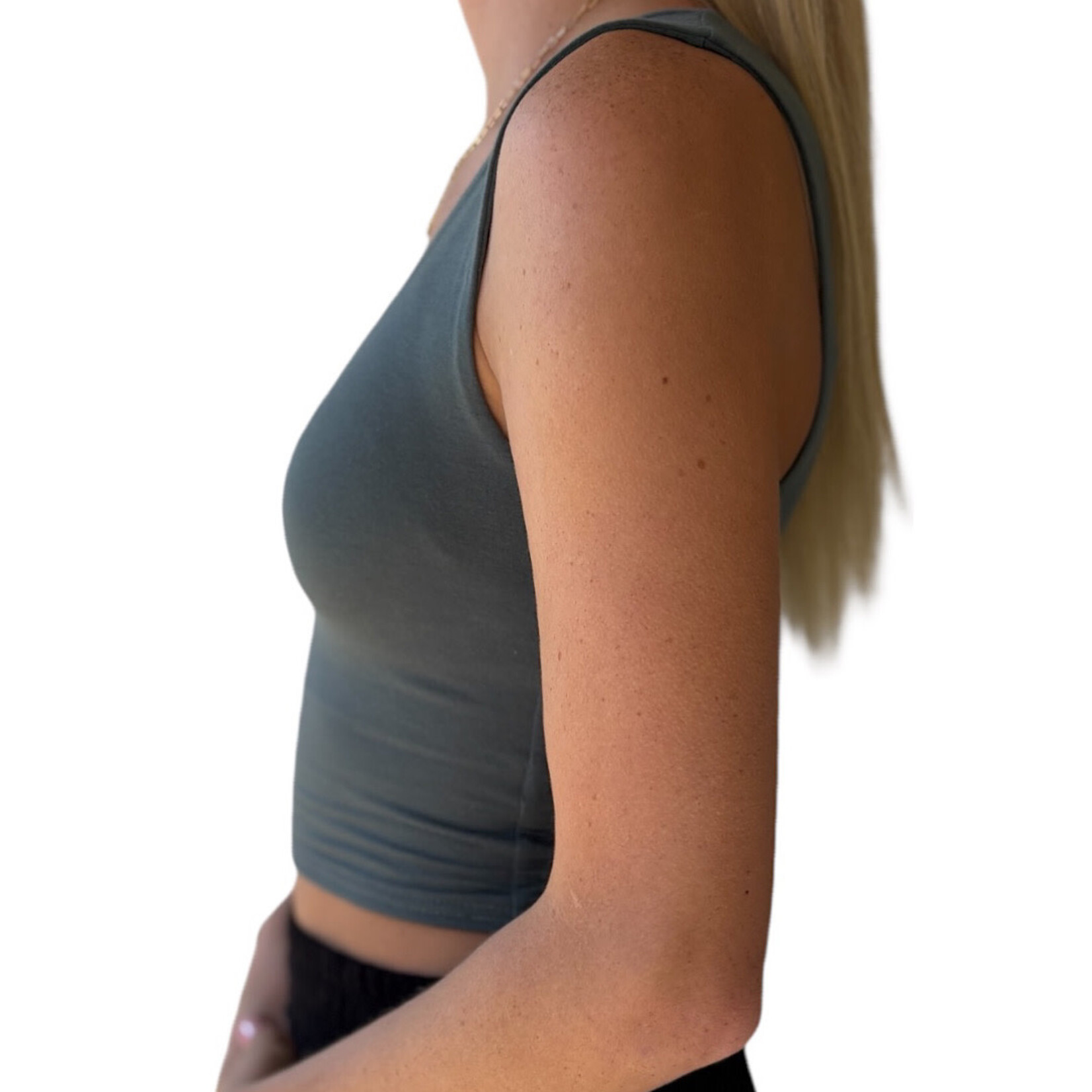 Ash Jade Double Layered Cropped Tank