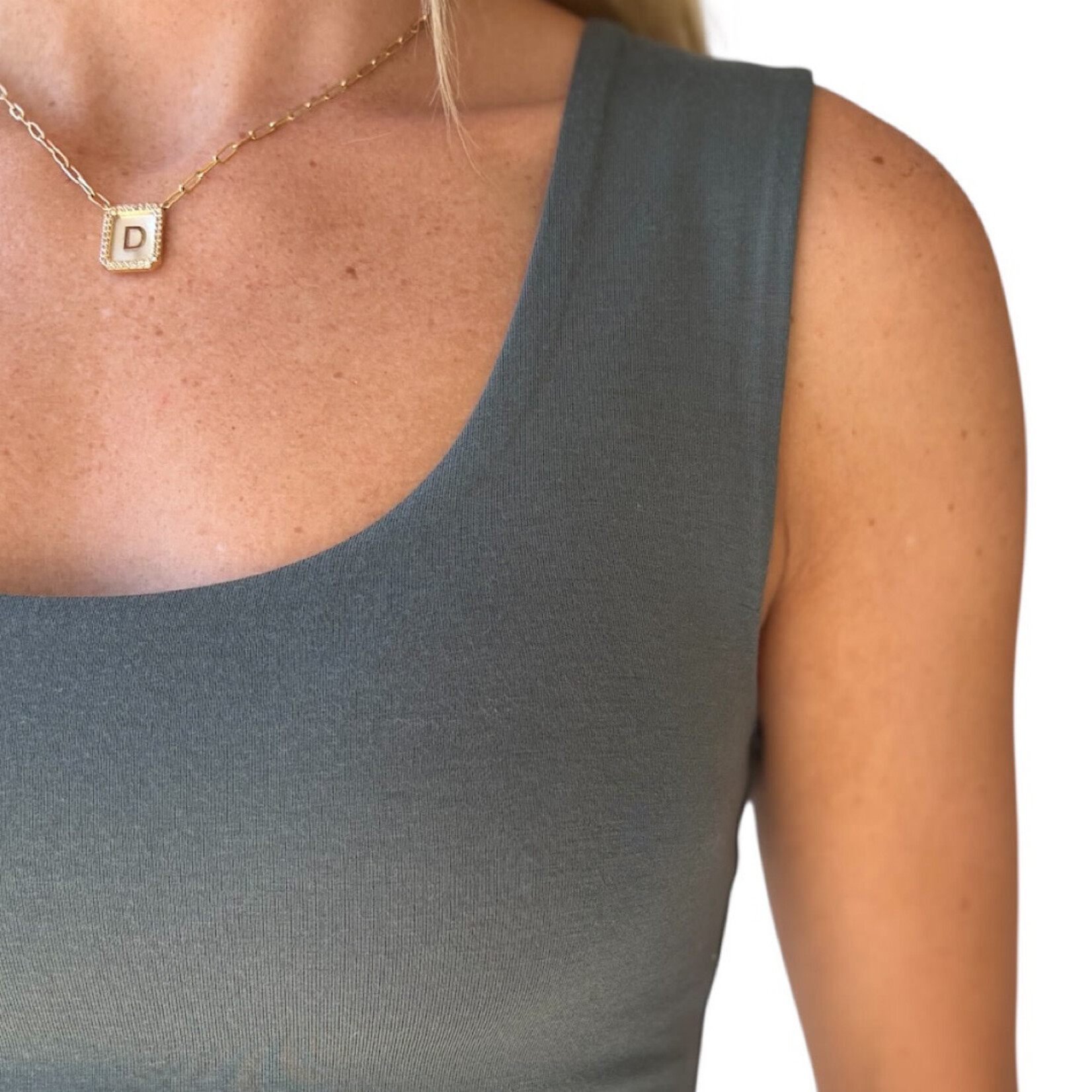 Ash Jade Double Layered Cropped Tank