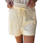 Cream Raw Edge Detail Shorts