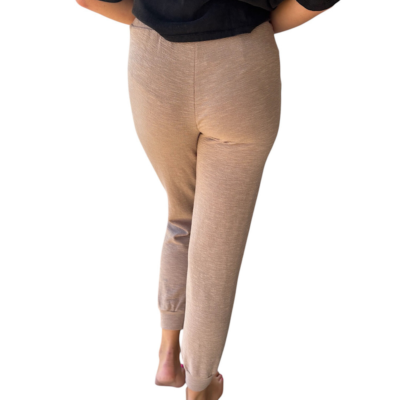 Ash Mocha Cotton Slub Jogger Pants