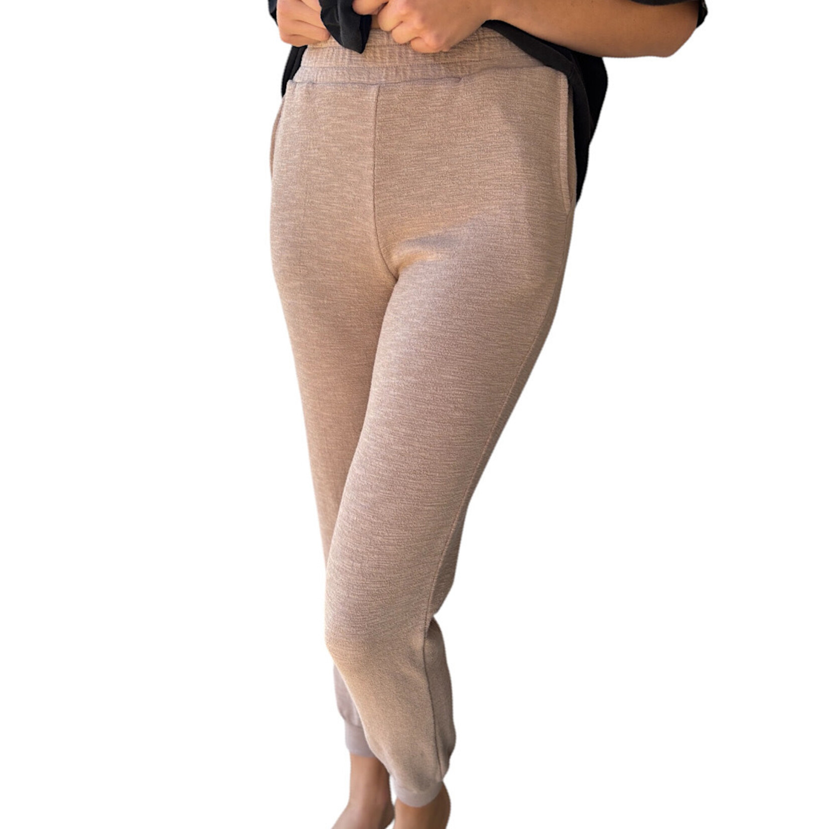 Ash Mocha Cotton Slub Jogger Pants