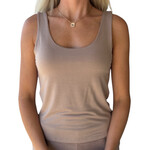 Ash Mocha Double Layer Round Neck Tank