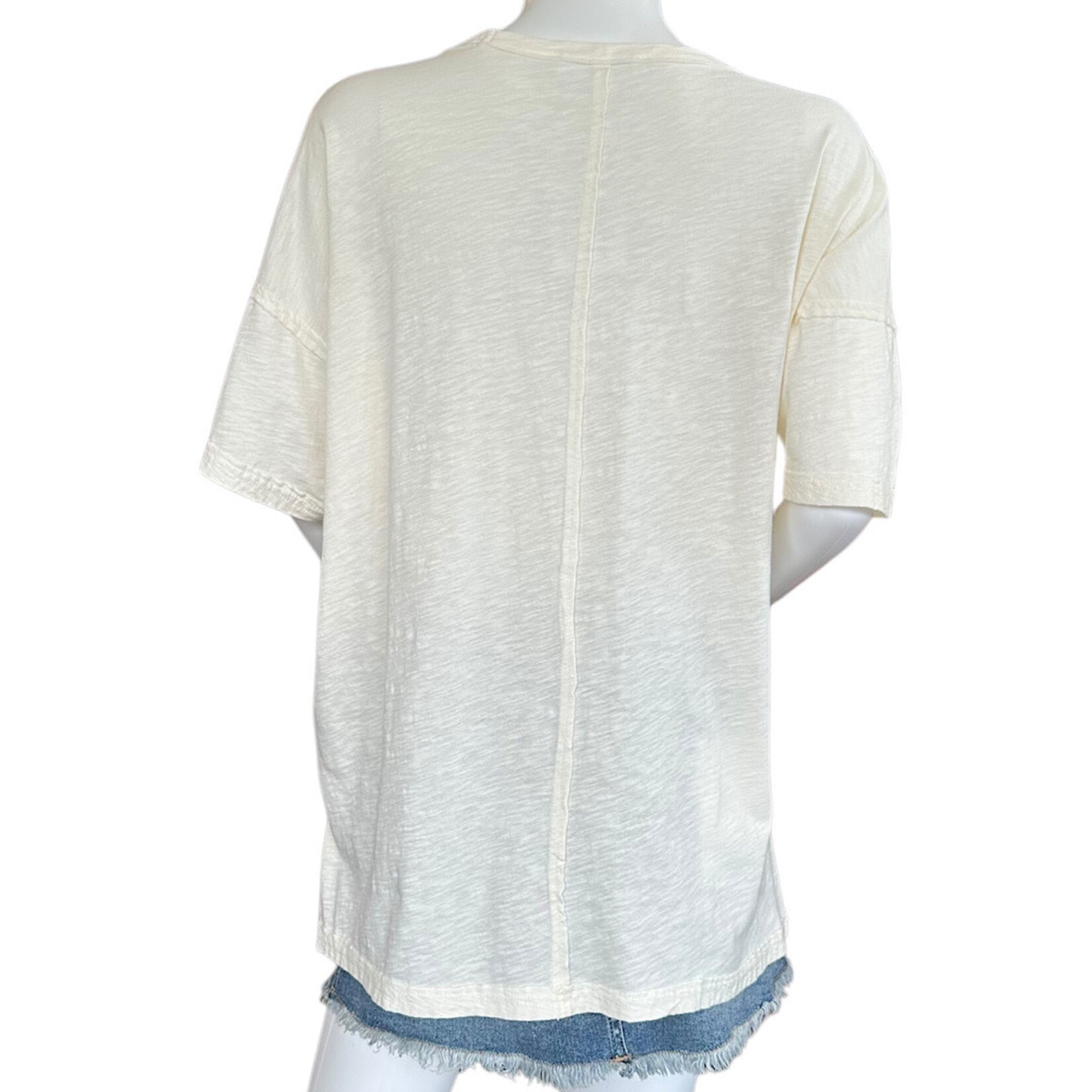 Whip Cream Short Sleeve Relaxed Basic Washed Tee