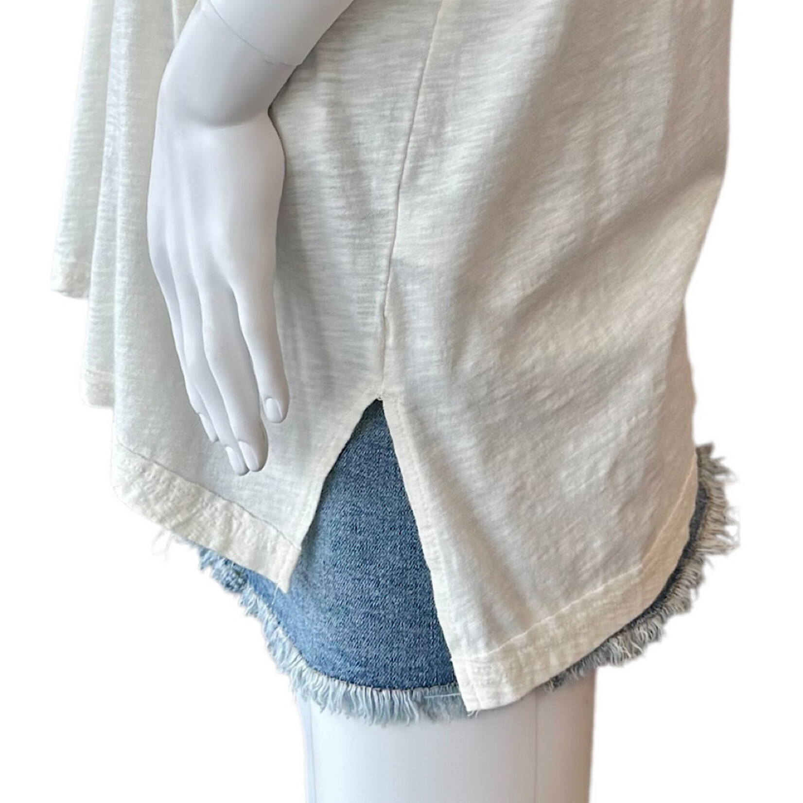 Whip Cream Short Sleeve Relaxed Basic Washed Tee