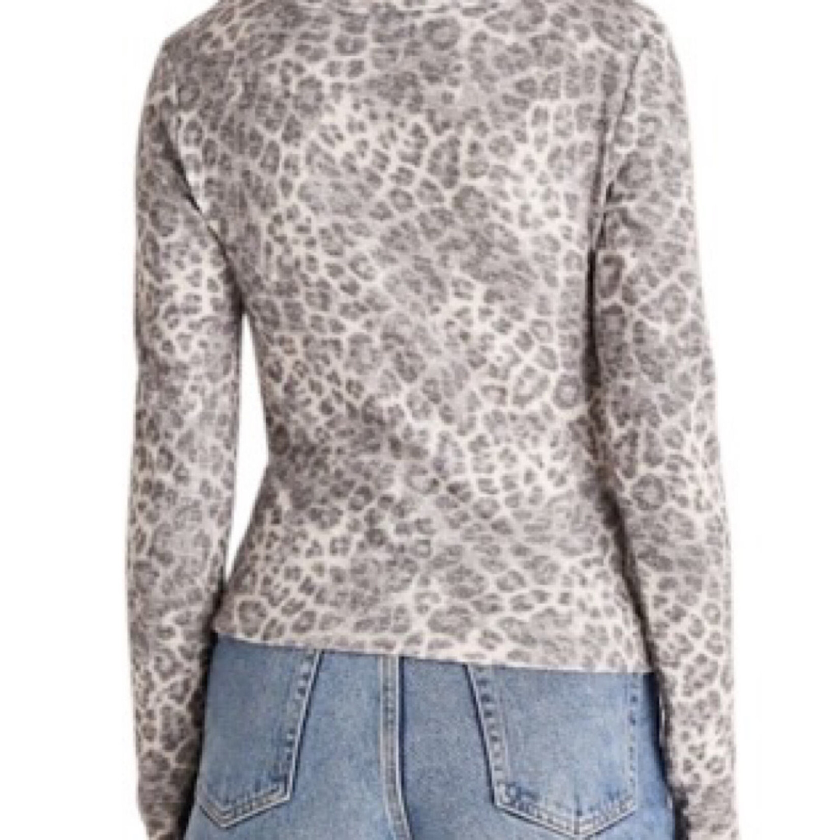 Z Supply Z Supply Heather Grey Hollis Leopard Sweater
