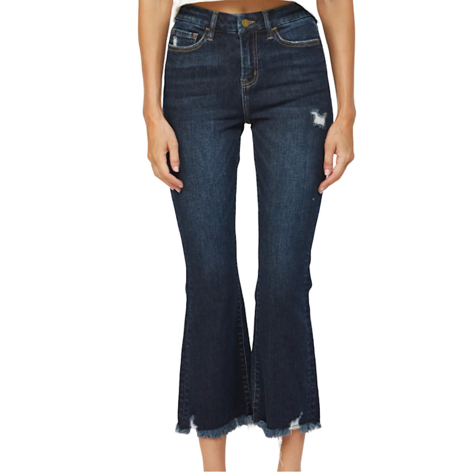Mica Denim MDP-F149DK High Rise Crop Flare