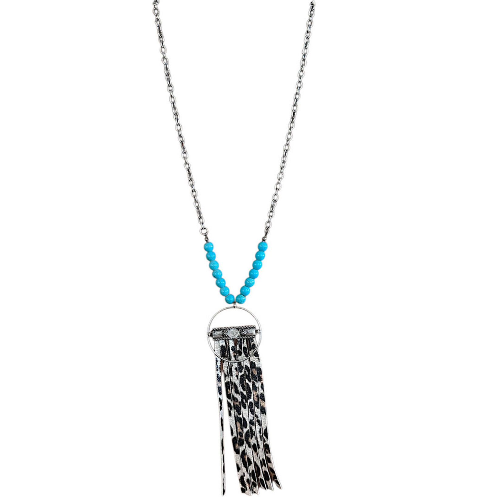 Cheetah Fringe Necklace
