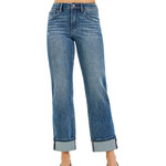 RISEN PSC21468 4-Way Slouchy Straight Jean With Cuffed Hem