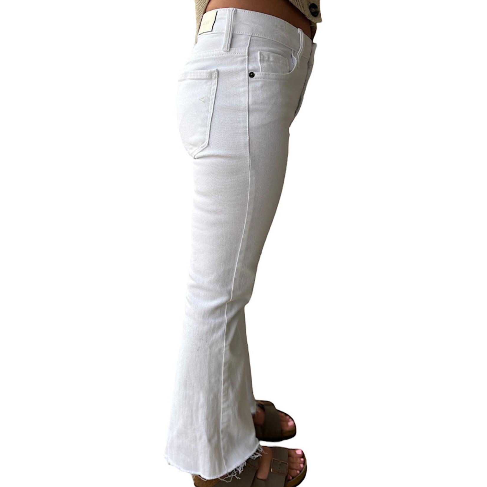 Hidden Hidden HD3661 White Crop Ankle Flare Jeans Size 26-RF