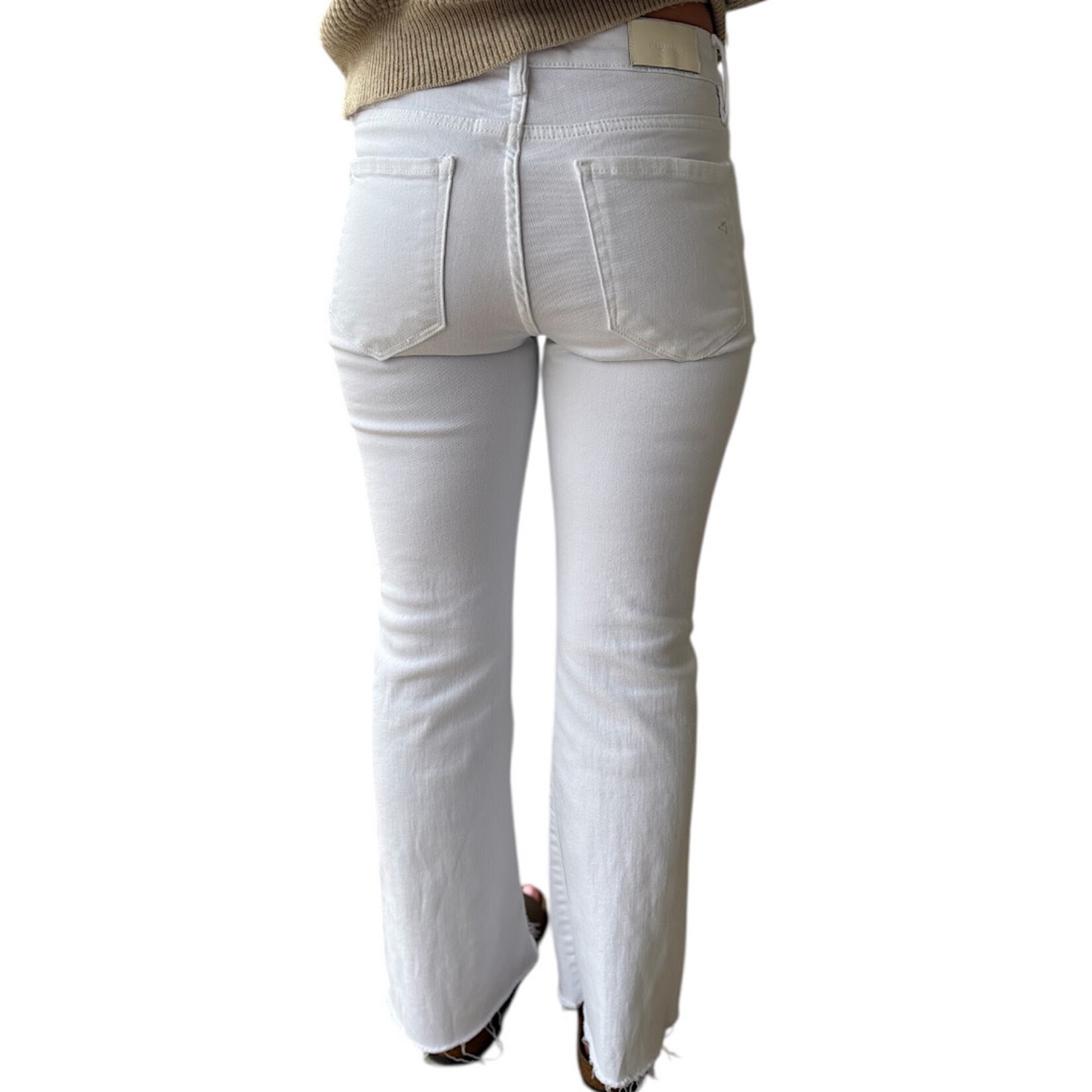 Hidden Hidden HD3661 White Crop Ankle Flare Jeans Size 26-RF