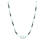 Zebra Beaded Necklace with Stone Pendant