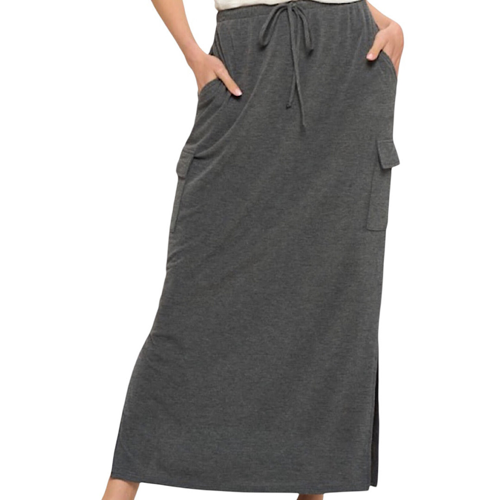 Charcoal Cargo Maxi Skirt