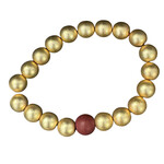 Gold/Red Beaded Bracelet