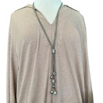 Silver Rhinestone Ball Long Necklace Silver Rhinestone Ball Long Necklace