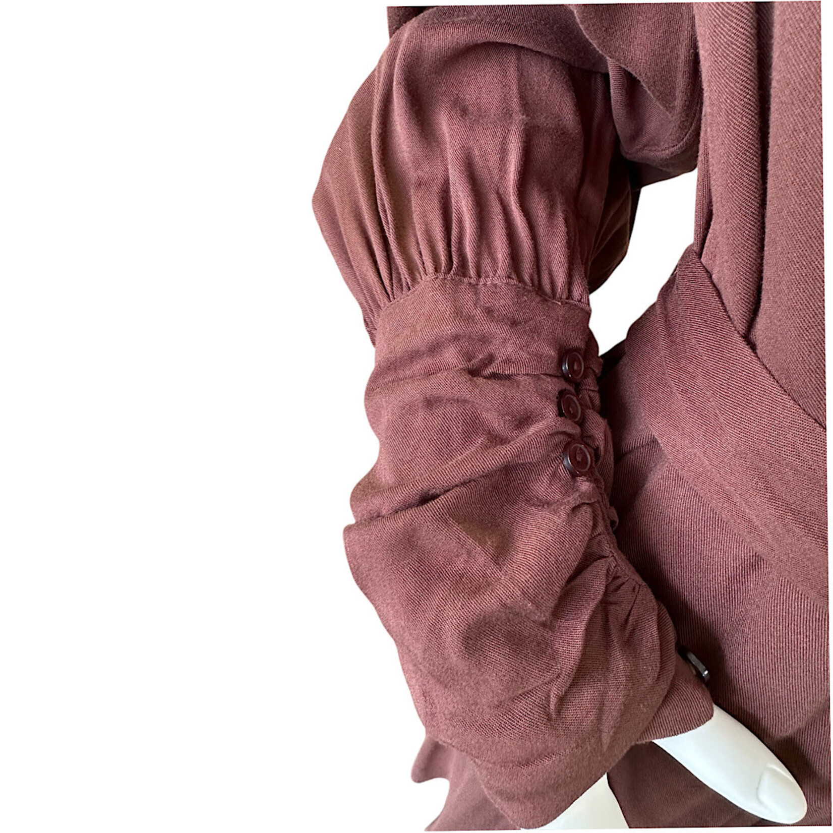 Brown Belted Wrap Flare Dress