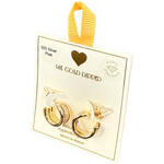 Yellow Ribbon CZ  Hoops 925 Silver Post Butterfly Back  Tabitha Small