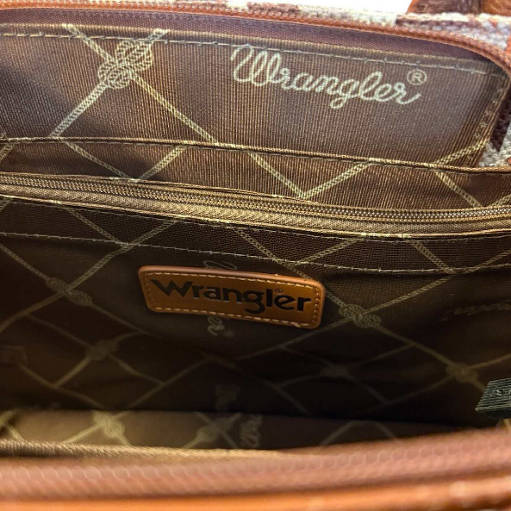 Wrangler Aztec Southwestern Purse with Whipstitch Details