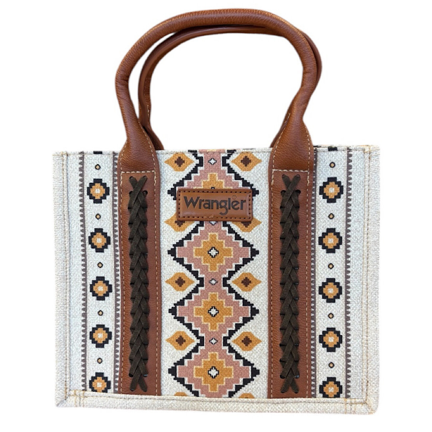 Wrangler Wrangler Cream Southwestern Aztec Purse with Whipstitch Details
