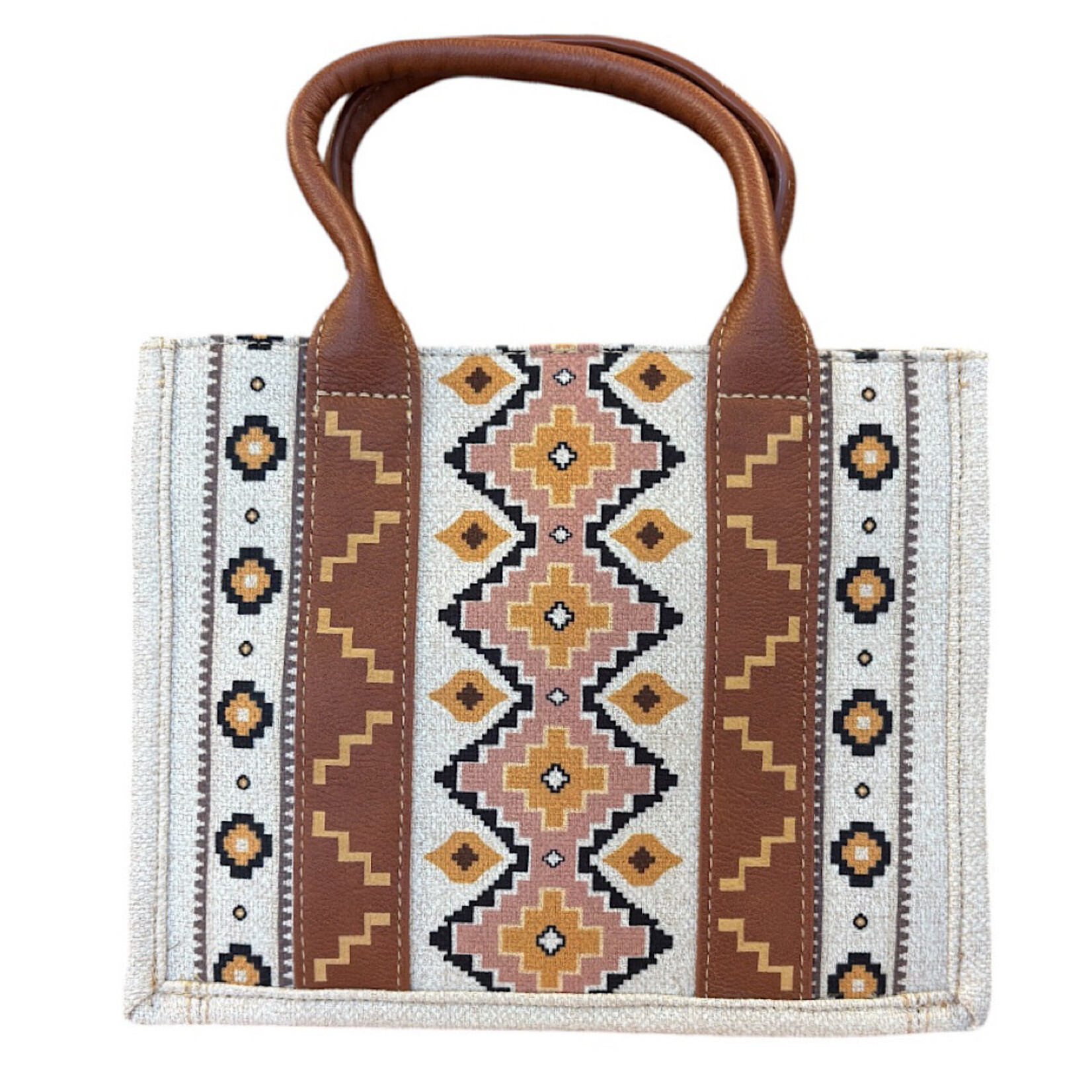 Wrangler Wrangler Cream Southwestern Aztec Purse with Whipstitch Details